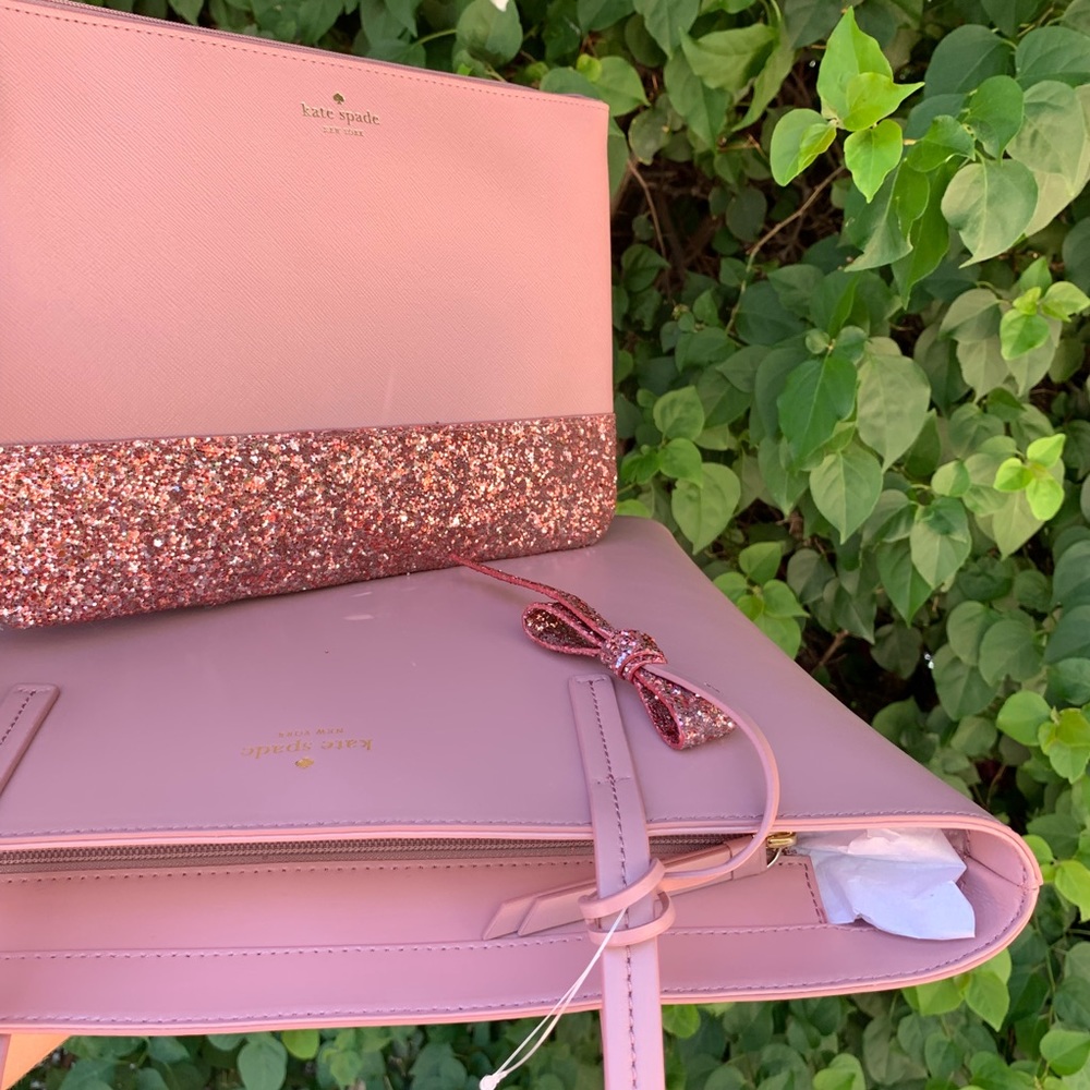 π Kate Spade Karla Seton Drive Leather Tote Setπ - Picture 4 of 8